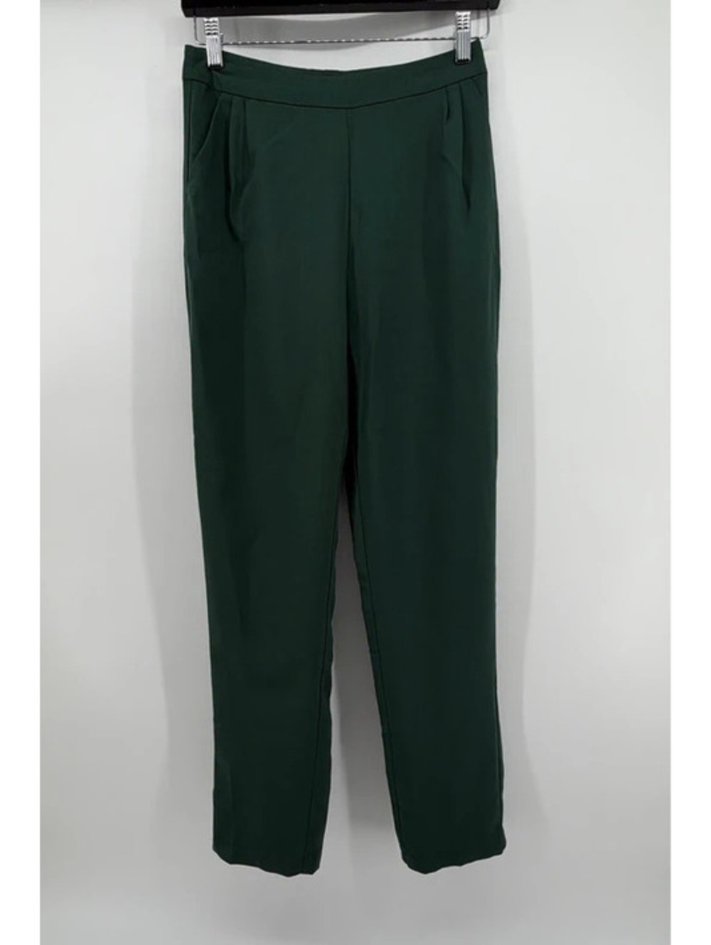 Lulus Women’s Small Emerald Green High Rise Pleated Dress Pants Trousers